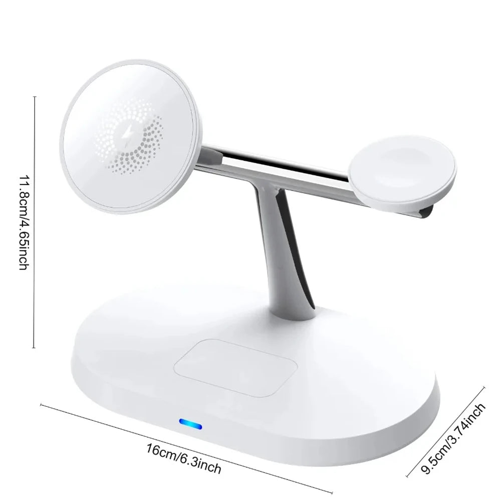 100W 3 in 1 Magnetic Wireless Charger Stand For Magsafe iPhone 16-12 Apple Watch 8 7 Airpods Pro Samsung Fast Charging Station