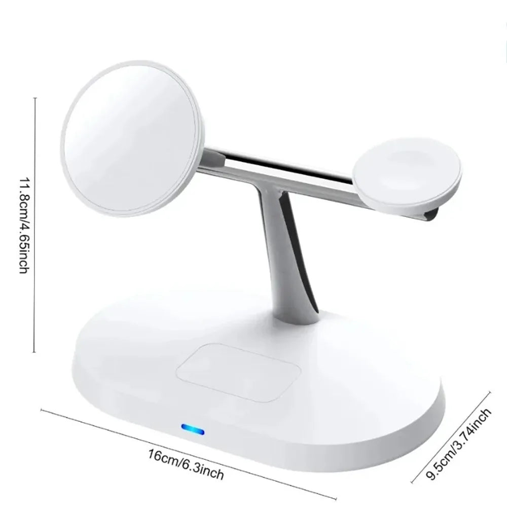 100W 3 in 1 Magnetic Wireless Charger Stand For Magsafe iPhone 16-12 Apple Watch 8 7 Airpods Pro Samsung Fast Charging Station